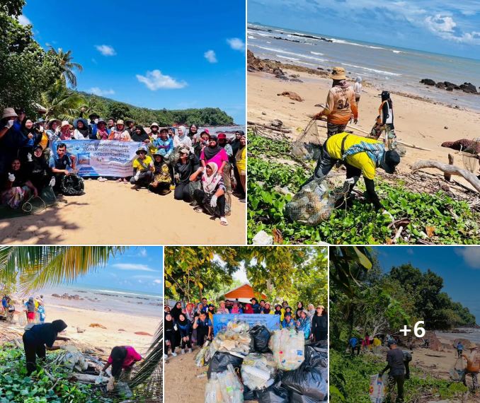 สทช.7 ผนึกกำลังร่วม อสทล. ภาคีชุมชนชายฝั่ง จัดเก็บขยะบริเวณชายหาด เกาะลิบง จังหวัดตรัง ภายใต้โครงการส่งเสริมชุมชนต้นแบบด้านการจัดการขยะชุมชนชายฝั่ง