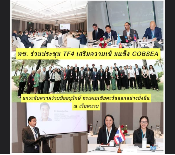 ทช. ร่วมประชุม TF4 เสริมความเข้มแข็ง COBSEA ยกระดับความร่วมมืออนุรักษ์ทะเลเอเชียตะวันออกอย่างยั่งยืน ณ เวียดนาม
