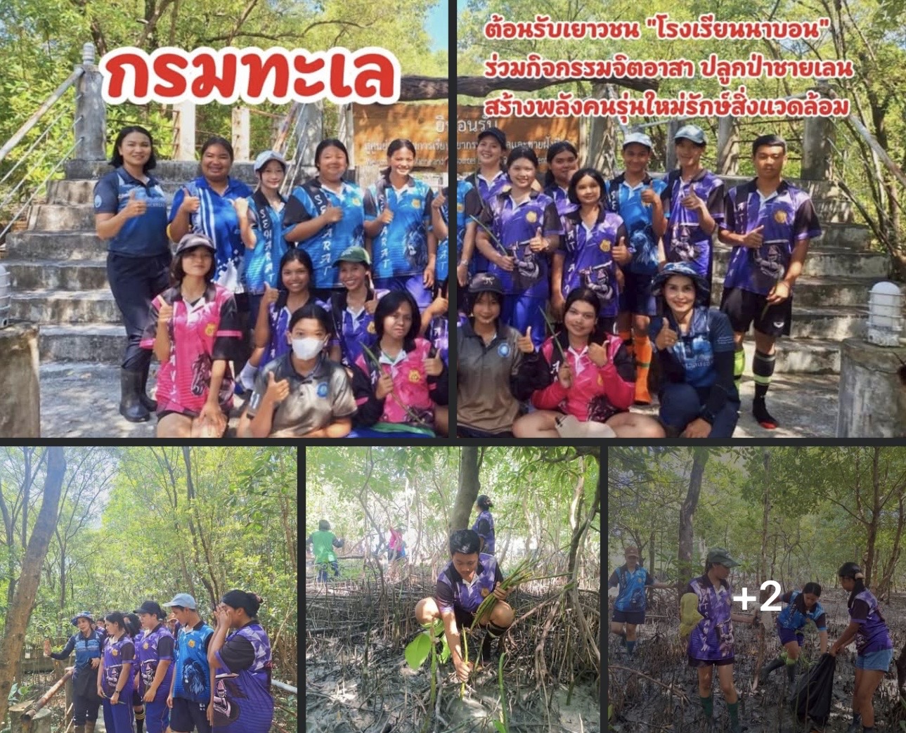 กรมทะเล ต้อนรับเยาวชน "โรงเรียนนาบอน" ร่วมกิจกรรมจิตอาสา ปลูกป่าชายเลน สร้างพลังคนรุ่นใหม่รักษ์สิ่งแวดล้อม