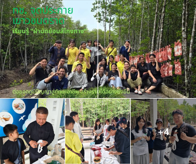 ทช. จุดประกายเยาวชนตราด เรียนรู้ "ผ้ามัดย้อมสีโกงกาง" ต่อยอดภูมิปัญญาสู่ทักษะอาชีพ สร้างรายได้อย่างยั่งยืน