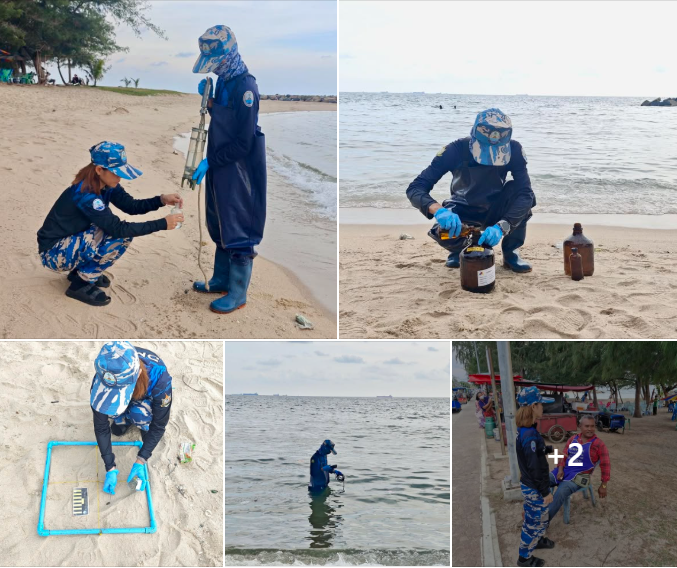 กรมทะเล รุดตรวจสอบหาดแสงจันทร์ หลังพบก้อนน้ำมันดิน ยืนยันคุณภาพน้ำยังอยู่ในเกณฑ์มาตรฐาน