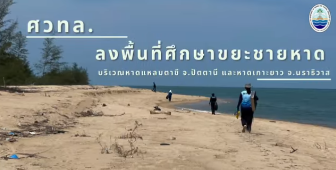 กรมทะเล สำรวจขยะชายหาดปัตตานี–นราธิวาส พบพลาสติกใช้ครั้งเดียวทิ้งมากที่สุด เดินหน้าศึกษาแหล่งที่มาจากฉลากสินค้า