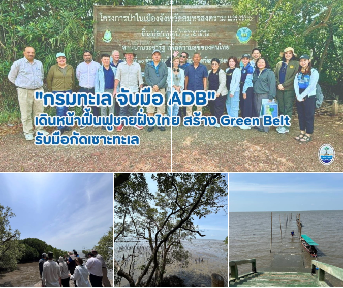 กรมทะเลจับมือ ADB ลงพื้นที่ “สมุทรสาคร–สมุทรสงคราม” เดินหน้าฟื้นฟูชายฝั่งไทย สร้าง Green Belt รับมือกัดเซาะทะเล