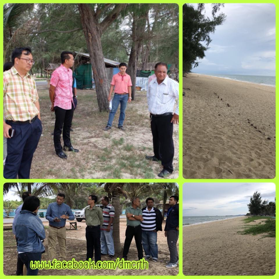 ตรวจสอบพื้นที่กัดเซาะชายฝั่งบ้านม่วงงาม สงขลา