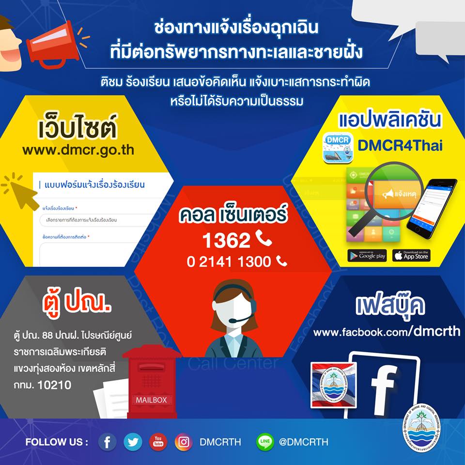 ทช. จับมืออุทยานฯ ป่าไม้ เปิดสายด่วน ๑๓๖๒