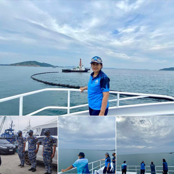 รองอธิบดี ทช. ติดตามสถานการณ์น้ำมันดิบรั่วทะเลระยอง