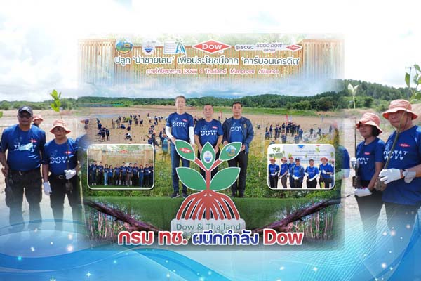 กรม ทช. ผนึกกำลัง Dow ปลูกป่าชายเลน สร้างคาร์บอนเครดิต เพิ่มลมหายใจให้ชาวระยอง ก้าวสู่สังคมคาร์บอนต่ำ