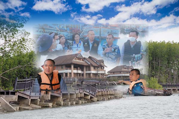 วราวุธ ส่ง ที่ปรึกษา รมว.ทส. และ รรท.อธิบดี ทช. ลงพื้นที่ตรวจสอบสะพานชมธรรมชาติริมคลองอีแอด จังหวัดเพชรบุรี หลังจากสร้างเสร็จมีบางส่วนชำรุด