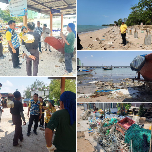 กรมทะเล ลงพื้นที่ตรวจสอบ บริเวณหาดหนองแฟบ และหาดสนกระซิบ กรณีขยะทะเลเกยชายหาดเป็นจำนวนมาก