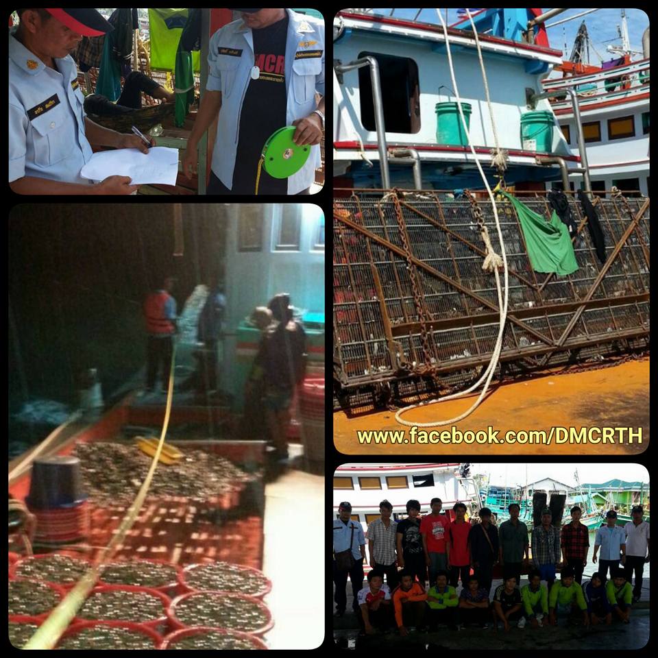 จับกุมเรือประมง ๒ ลำ ลักลอบคราดหอย นครศรีฯ