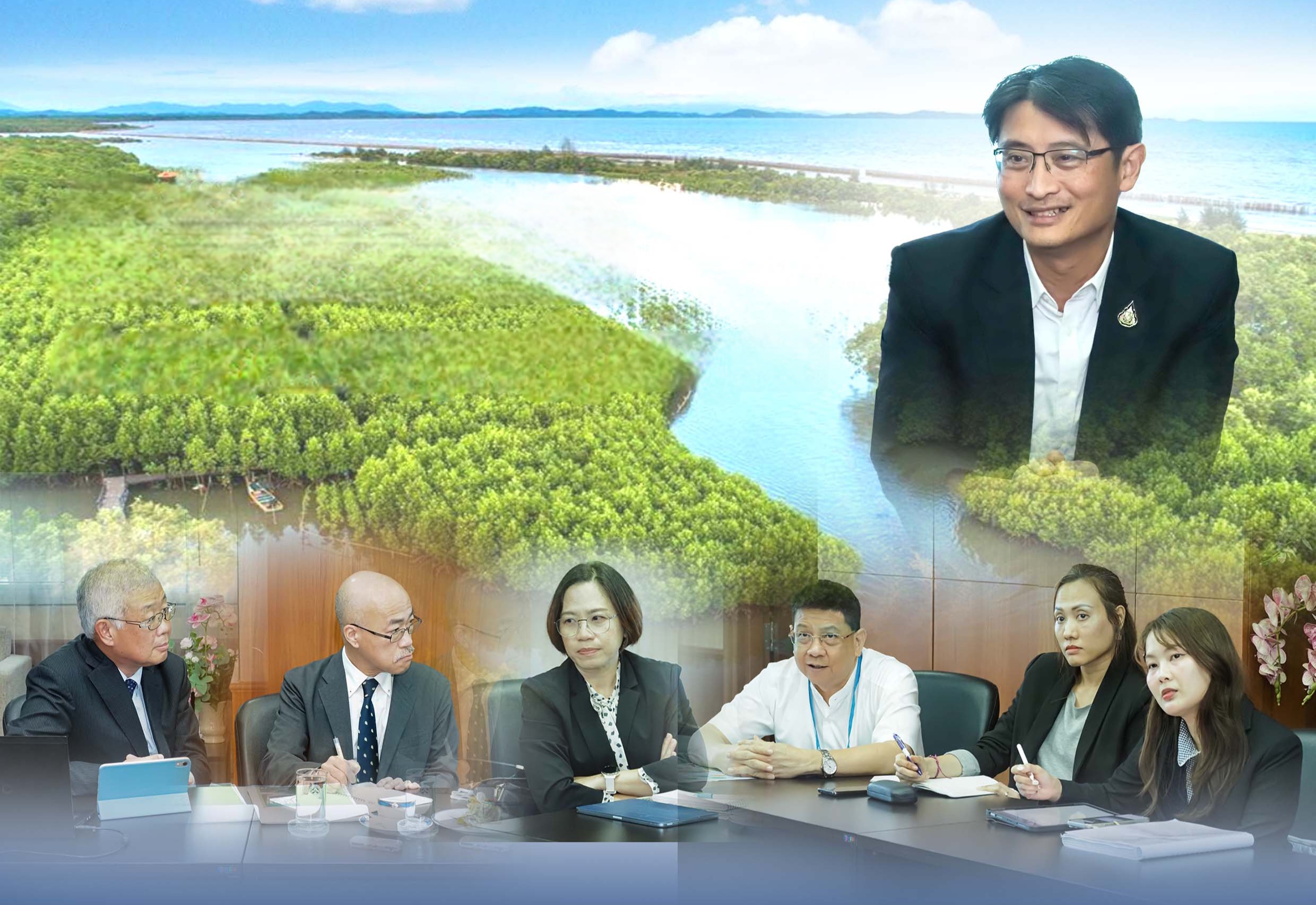 กรมทะเล ต้อนรับผู้เชี่ยวชาญจากญี่ปุ่นและจุฬาฯ หารือแนวทาง “Forest-EbDRR” ใช้ป่าชายเลนเป็นปราการธรรมชาติรับมือภัยพิบัติ