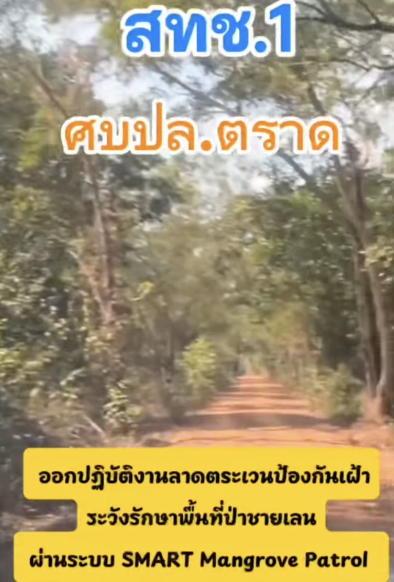 กรมทะเล โดยสำนักงานทรัพยากรทางทะเลและชายฝั่งที่ 1 ศูนย์บริหารจัดการทรัพยากรป่าชายเลนจังหวัดตราด ออกปฏิบัติงานลาดตระเวนป้องกันเฝ้าระวังรักษาพื้นที่ป่าชายเลน ผ่านระบบ SMART Mangrove Patrol