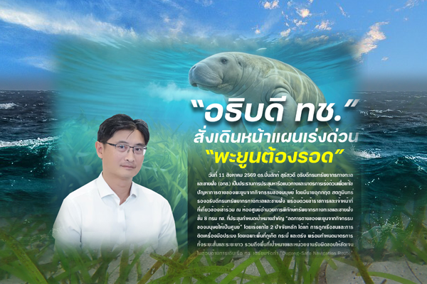 “อธิบดี ทช.” สั่งเดินหน้าแผนเร่งด่วน “พะยูนต้องรอด” ตั้งเป้าการตายจากกิจกรรมมนุษย์เป็นศูนย์ ประกาศมาตรการ 17 ส.ค. นี้